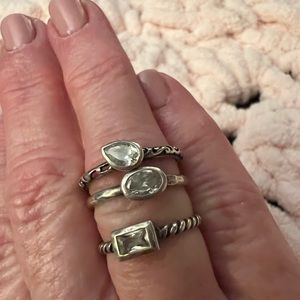 Silpada stack rings with CZs